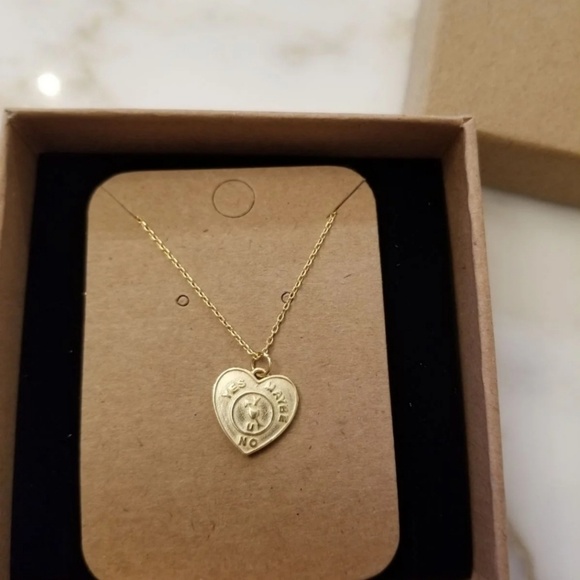 14k Gold Plated Heart Pendant Necklace - Picture 1 of 4
